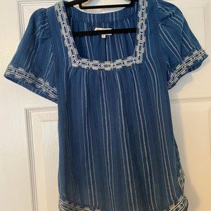 Madewell Arrowstitch Peasant Top